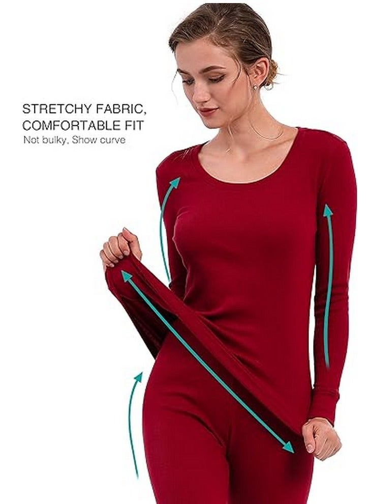 RATSAW Thermal Underwear for Women Long Johns Thermals Set Ultra Soft Long Johns Womens Thermal Tops for Women  - Image 4