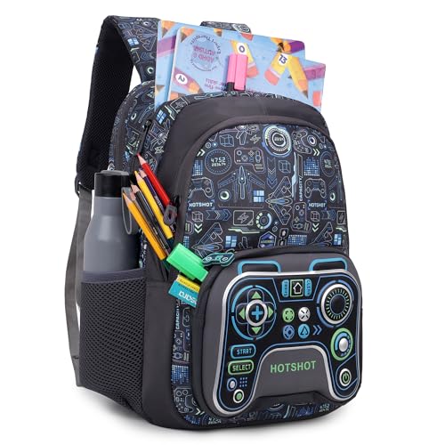 HOT SHOT BAG GAMER_1446|3D EMBOSSED DESGIN|SCHOOL BAG|TUTUION|KIDS & CHILDRENS BACKPACK|WATER RESISTANT|18 INCH|FOR BOYS & GIRLS|32 LITERS BACKPACK - Image 2