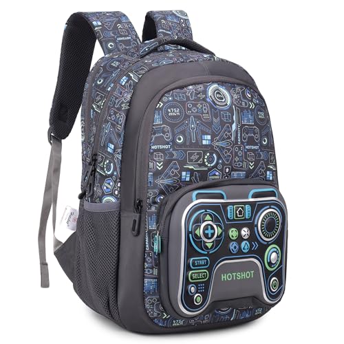 HOT SHOT BAG GAMER_1446|3D EMBOSSED DESGIN|SCHOOL BAG|TUTUION|KIDS & CHILDRENS BACKPACK|WATER RESISTANT|18 INCH|FOR BOYS & GIRLS|32 LITERS BACKPACK - Image 4