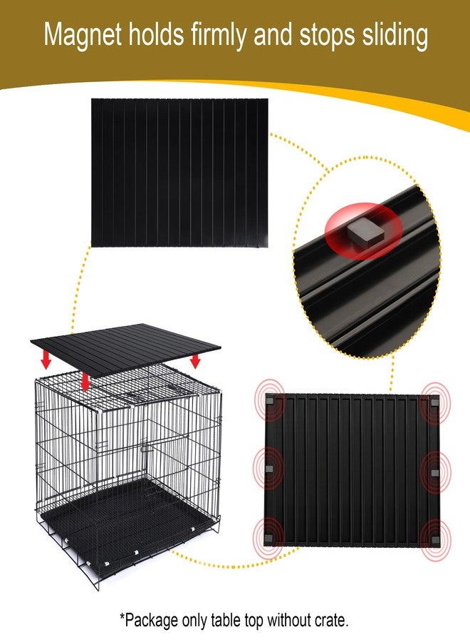 Petmystify Dog Crate Topper with Magnets for 42 Inch Crate - Aluminum Foldable Dog Kennel Topper Decorative Storage Pet Crate Table Black (Only Topper) - Image 5