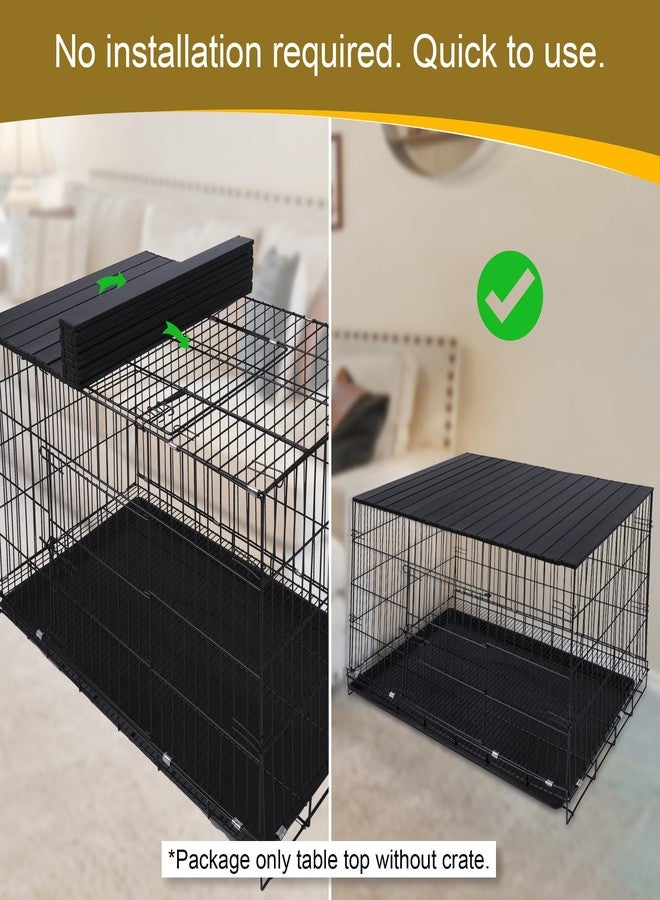 Petmystify Dog Crate Topper with Magnets for 42 Inch Crate - Aluminum Foldable Dog Kennel Topper Decorative Storage Pet Crate Table Black (Only Topper) - Image 4