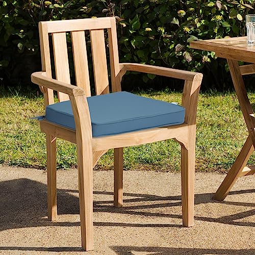 GUEGLSA Patio Seat Cushions 18 inch,Waterproof Square Chair Pad with Ties,18''x18'' Indoor Outdoor Chair Cushion for Garden Furniture,Set of 2,Blue - Image 4