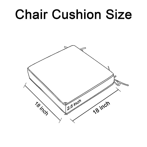 GUEGLSA Patio Seat Cushions 18 inch,Waterproof Square Chair Pad with Ties,18''x18'' Indoor Outdoor Chair Cushion for Garden Furniture,Set of 2,Blue - Image 2