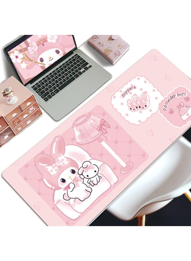My Melody Girls Gift Gaming Mouse Pad Extended Large Mat Desk Pad Stitched Edges Mousepad Long Mouse Pad And Non-Slip Rubber Base Mice Pad 800X300X4mm  - Image 1
