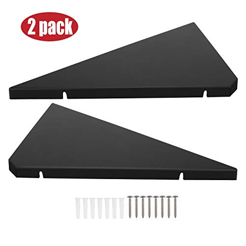 evron Corner Mounting Shelf Set of 2 – Easy to Install Floating Wall Shelves with Wood Grain Finish, Durable and Waterproof ABS Plastic for Kitchen, Bathroom, Living Room Home Décor - Image 3