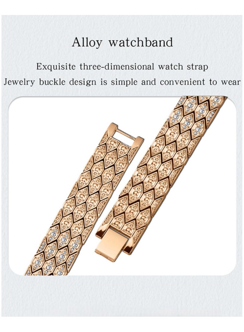 Snake full diamonds diamond-shaped copper band women's quartz watches - Image 4