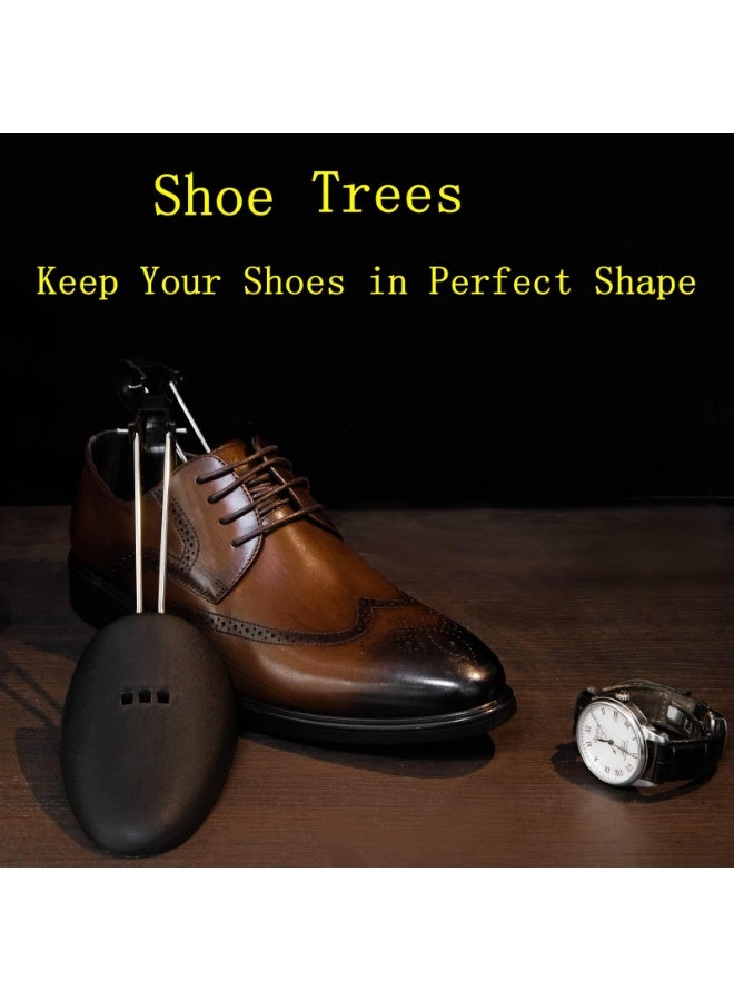 2 Pairs Adjustable Men's Shoe Trees – Spring-Loaded Plastic Shoe Stretcher & Shape Keeper, Fits US Size 6-11, Portable Boots & Sneakers Shaper, Black - Image 5