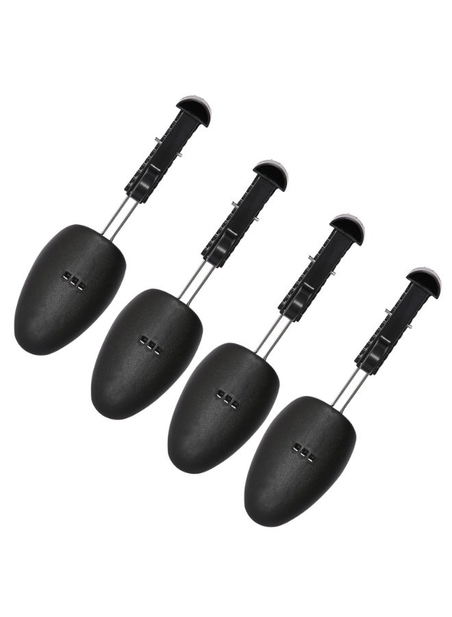 2 Pairs Adjustable Men's Shoe Trees – Spring-Loaded Plastic Shoe Stretcher & Shape Keeper, Fits US Size 6-11, Portable Boots & Sneakers Shaper, Black - Image 1