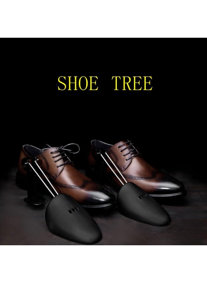 2 Pairs Adjustable Men's Shoe Trees – Spring-Loaded Plastic Shoe Stretcher & Shape Keeper, Fits US Size 6-11, Portable Boots & Sneakers Shaper, Black - Image 4