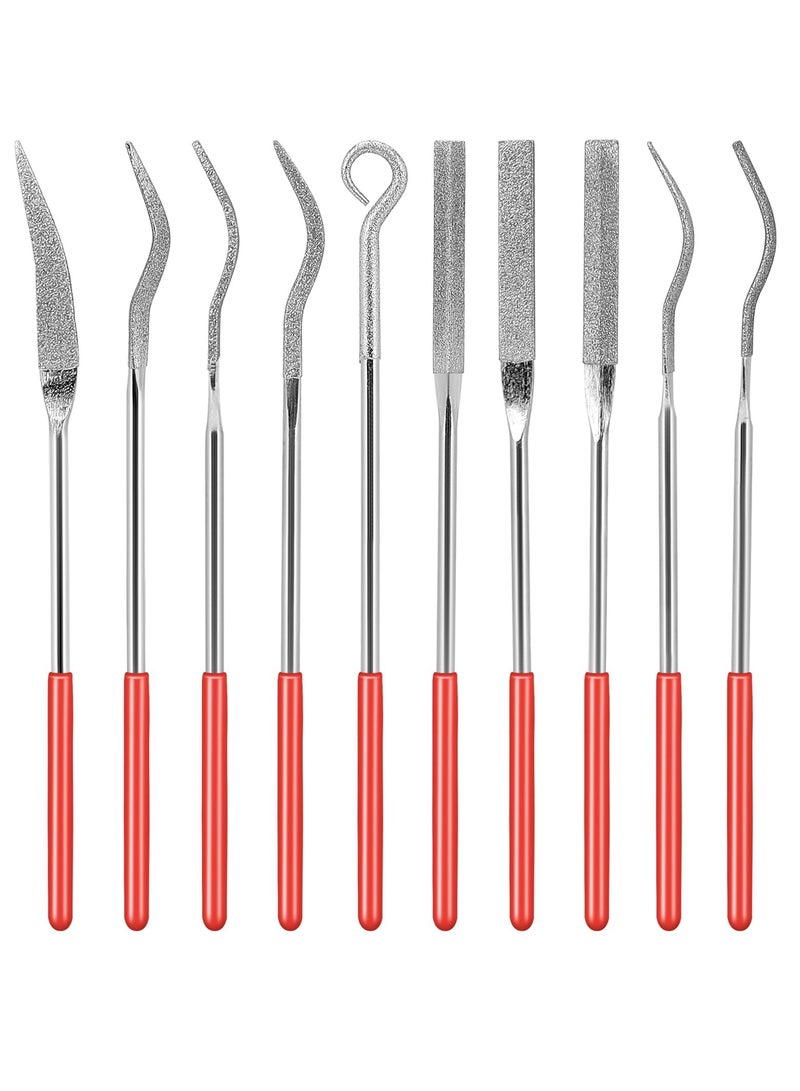 Barakah 10Pcs Diamond Needle File Set, 140mm/5.5inch Small Curved Metal Files, Miniature and Model Tools for Jewelry and Stone Carving - Image 1