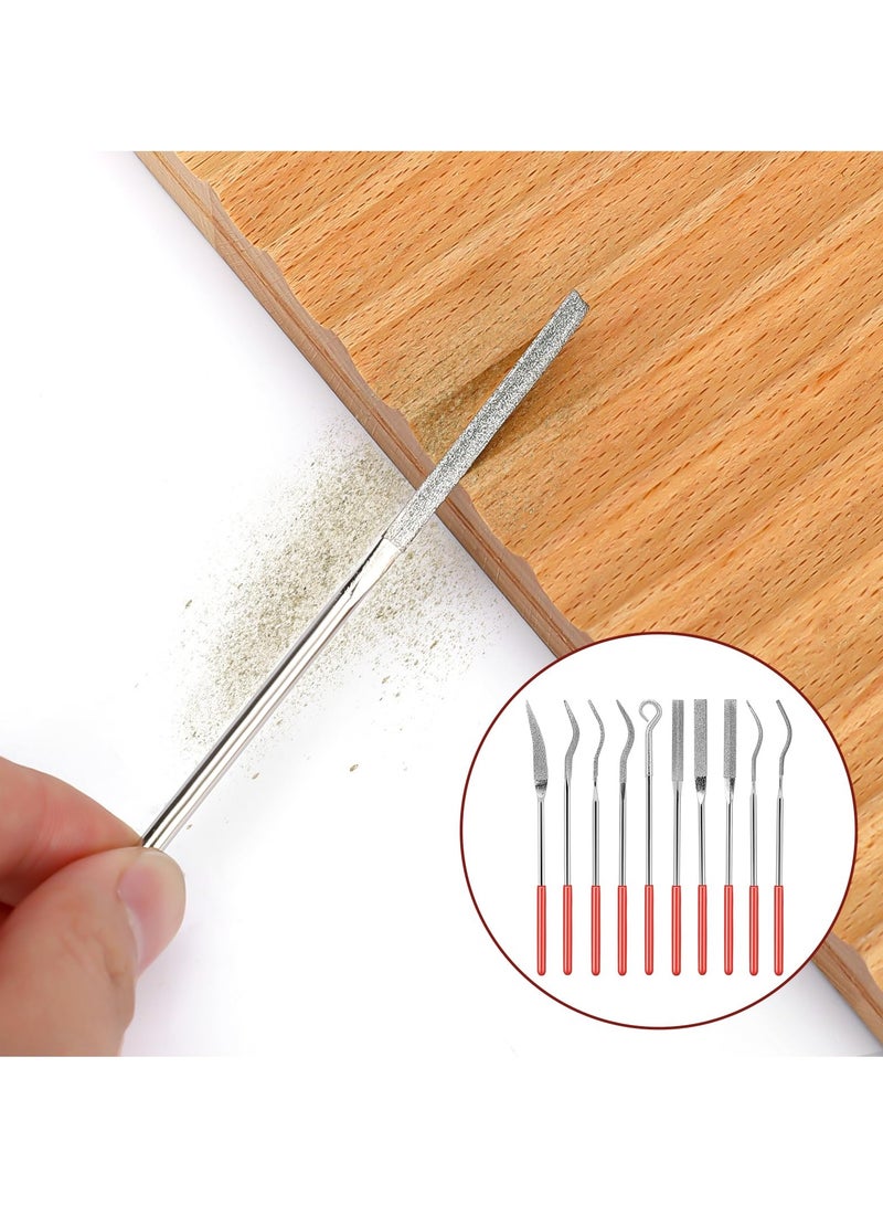 Barakah 10Pcs Diamond Needle File Set, 140mm/5.5inch Small Curved Metal Files, Miniature and Model Tools for Jewelry and Stone Carving - Image 5