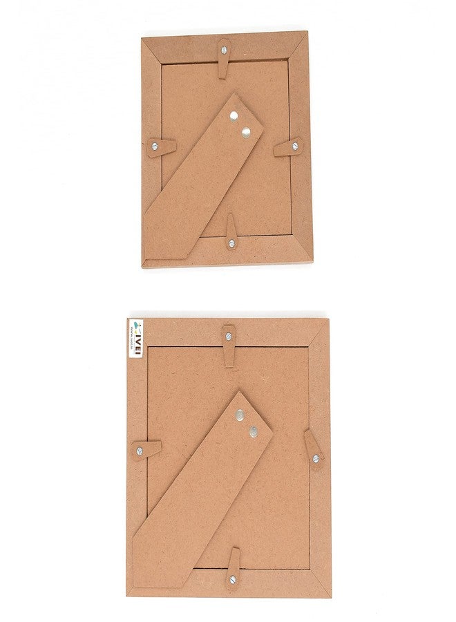 IVEI MDF Square Photo Frames - DIY Craft Materials - Plain MDF Wood - Blank Tabletop Photo Frames for Painting, Wooden Sheet Craft Board for Resin Art & Fluid Art, Mandala Art, Pyrography - Set of 2 - Image 4