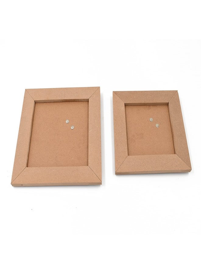 IVEI MDF Square Photo Frames - DIY Craft Materials - Plain MDF Wood - Blank Tabletop Photo Frames for Painting, Wooden Sheet Craft Board for Resin Art & Fluid Art, Mandala Art, Pyrography - Set of 2 - Image 2