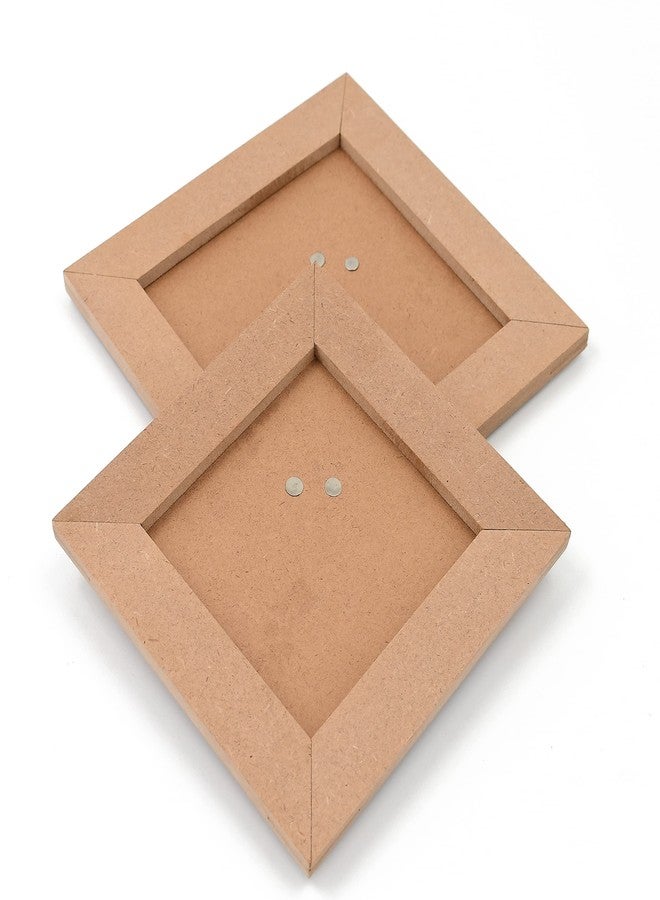 IVEI MDF Square Photo Frames - DIY Craft Materials - Plain MDF Wood - Blank Tabletop Photo Frames for Painting, Wooden Sheet Craft Board for Resin Art & Fluid Art, Mandala Art, Pyrography - Set of 2 - Image 1