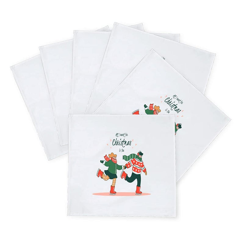 Khakee مناديل طاولة حرير بموضوع عيد الميلاد 6 قطع 10x10 لتزيين عيد الميلاد زينة عيد الميلاد هدية عيد الميلاد xmas21460 - Image 2