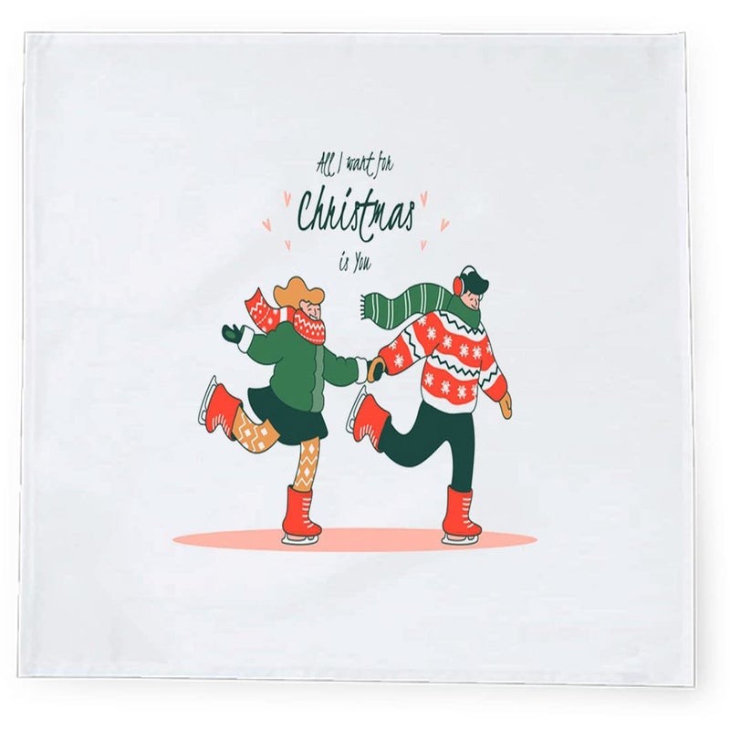 Khakee مناديل طاولة حرير بموضوع عيد الميلاد 6 قطع 10x10 لتزيين عيد الميلاد زينة عيد الميلاد هدية عيد الميلاد xmas21460 - Image 3