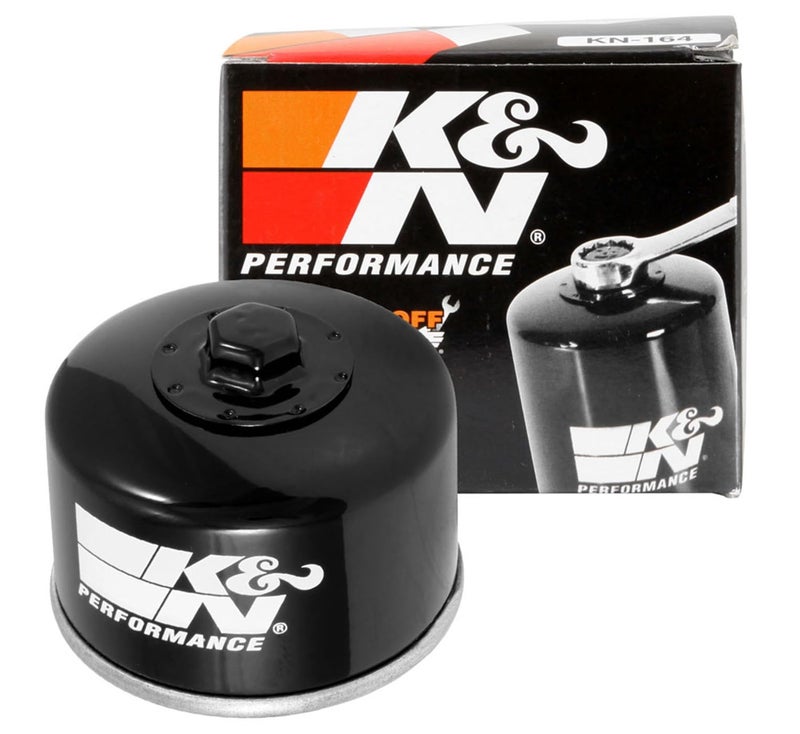 K&N Motorcycle Oil Filter: High Performance, Premium, Designed to be used with Synthetic or Conventional Oils, Wrench Off Nut: Fits Select BMW Motorcycles, KN-164 - Image 1