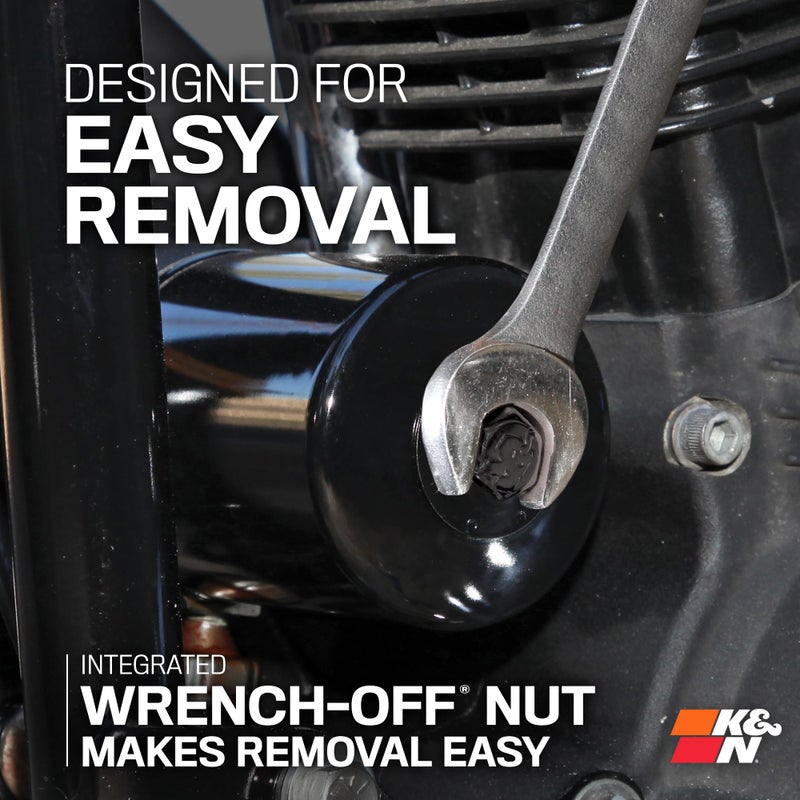 K&N Motorcycle Oil Filter: High Performance, Premium, Designed to be used with Synthetic or Conventional Oils, Wrench Off Nut: Fits Select BMW Motorcycles, KN-164 - Image 2