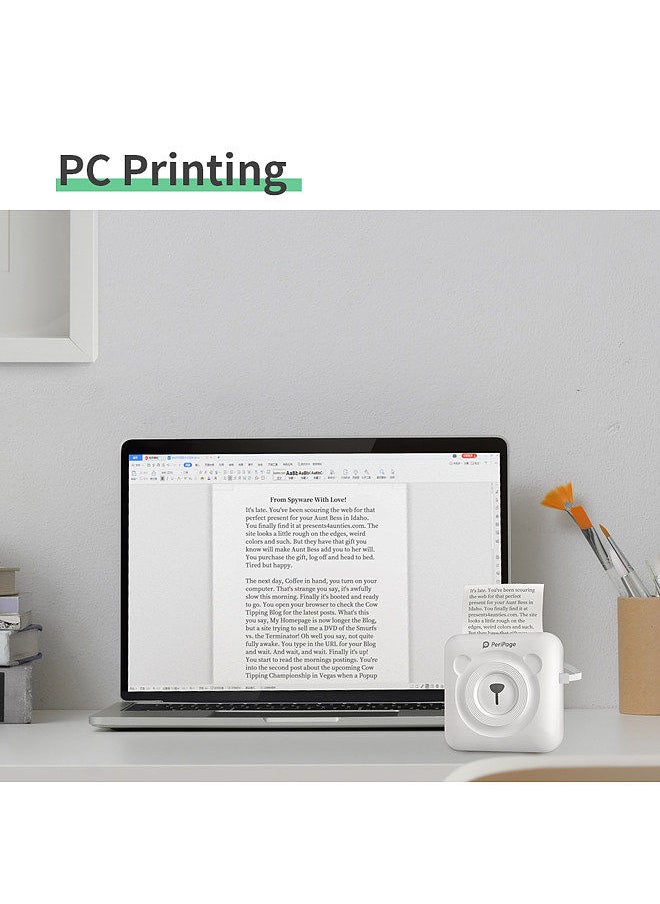 PeriPage Mini Pocket All-in-One Thermal Printer Wireless BT Picture Photo Label Memo Receipt Paper Printer AR Photo Function with USB Cable Support for Android iOS Smartphone Windows  - Image 3