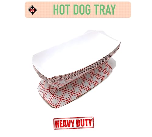 Mr. Miracle Mr Miracle 7 Inch Paper Hot Dog Tray in Red White Pattern. Pack of 100. Disposable, Recyclable and Fully Biodegradable. Made in USA - Image 3