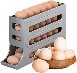 SHKAYTO 1Pcs Large Capacity Organizer Automatic Fridge Rolling Egg Container Egg Holder for Fridge 4 Tiers Dispenser 30 Egg Container Refrigerator for Kitchen Gray - pzsku/ZDD115796AAFE9AAFB5C3Z/45/1748243779/5ec482eb-a6f5-47b7-9ff3-c154f57cdf22