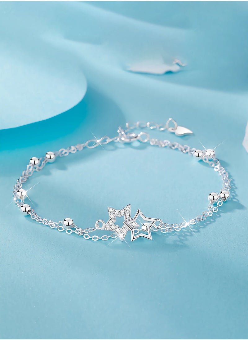 KevKev Zircon inlaid titanium steel star bracelet - Fashion Star，Valentine's Day birthday gift  - Image 1