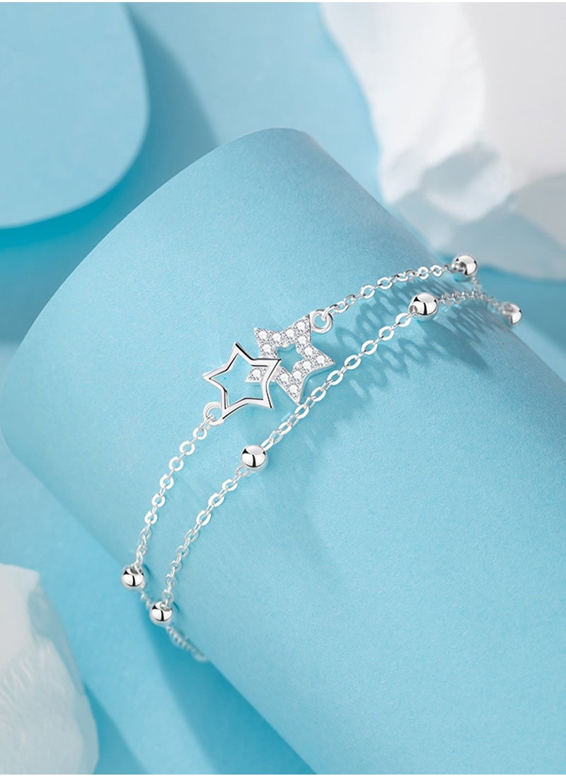 KevKev Zircon inlaid titanium steel star bracelet - Fashion Star，Valentine's Day birthday gift  - Image 2