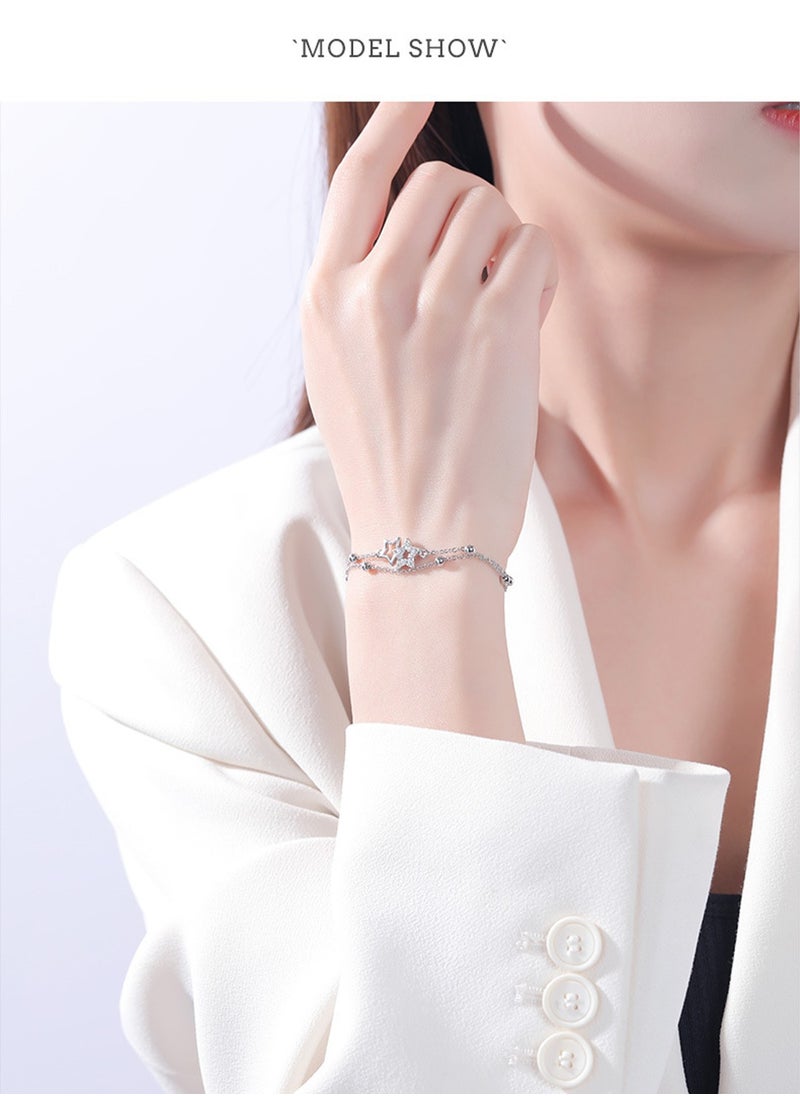 KevKev Zircon inlaid titanium steel star bracelet - Fashion Star，Valentine's Day birthday gift  - Image 4