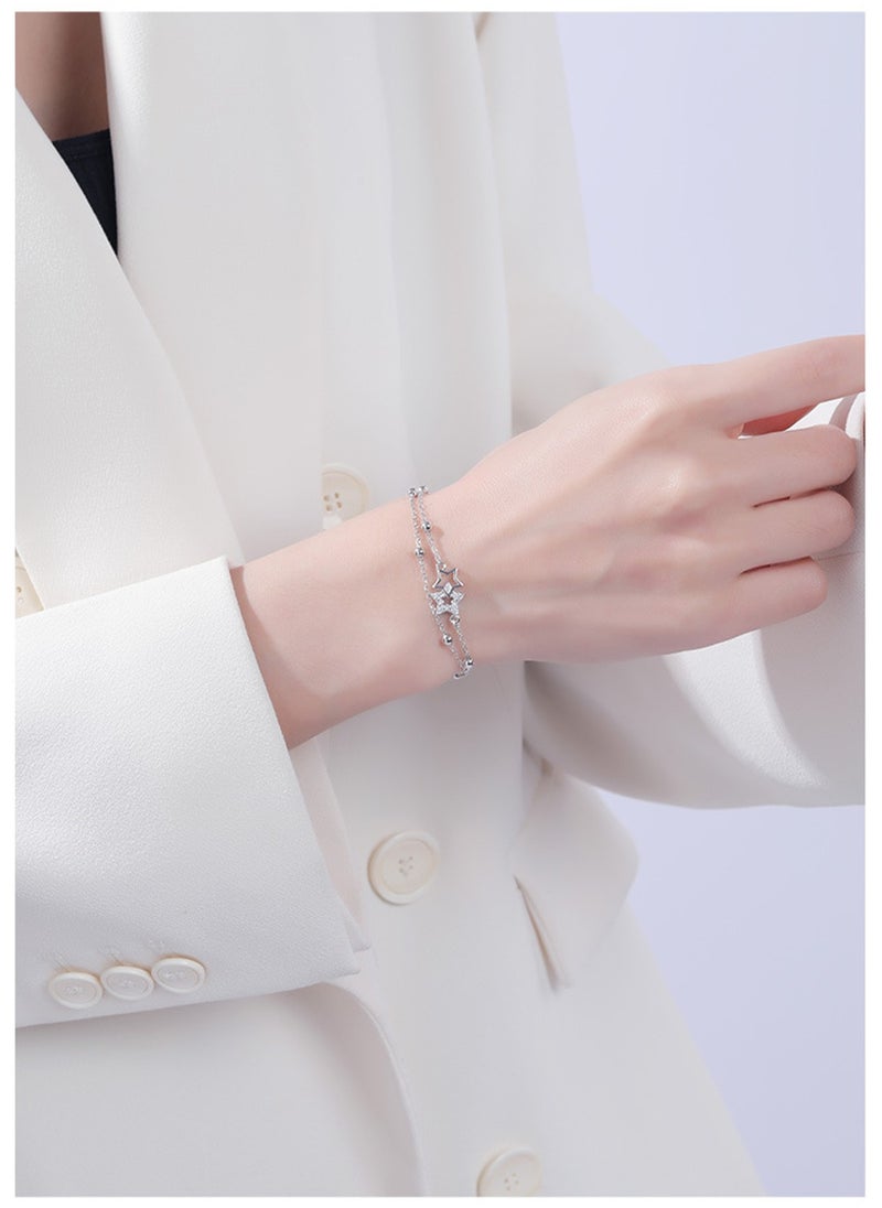 KevKev Zircon inlaid titanium steel star bracelet - Fashion Star，Valentine's Day birthday gift  - Image 5
