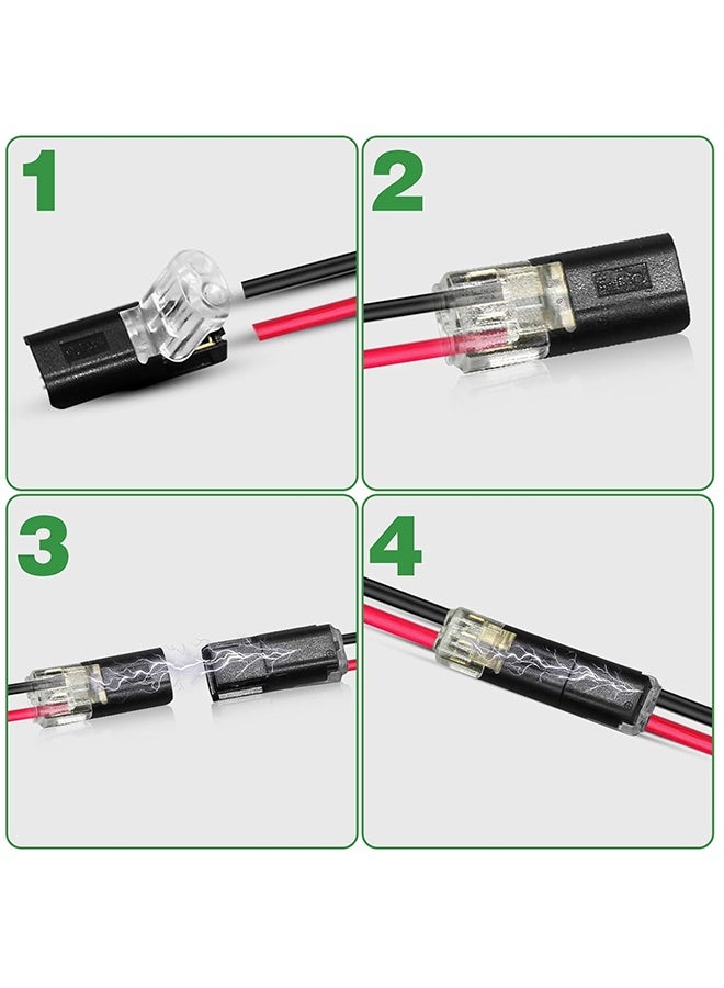 HY 20 Pcs Double-Wire Plug-in Connector Led Light Strip Connectors 2 Pin, Led Strip Lights Connectors Low Voltage Wire Connector with Locking Buckle, Fast Connect Plugs Led Connectors for Strip Lights - Image 3