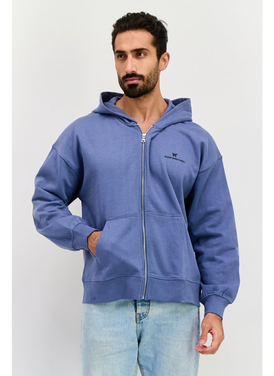 Men Long Sleeves Brand Logo Hooded Sweatshirt, Sage Blue - pzsku/ZDD116C0810BB3330A538Z/45/_/1737642094/17b76189-7eb2-4340-8ade-6e3c9db6b754