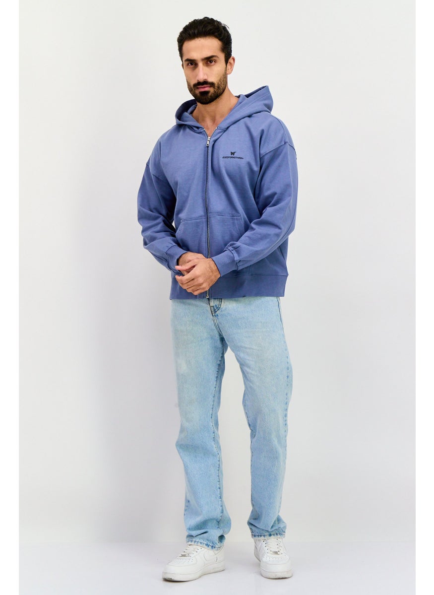 Men Long Sleeves Brand Logo Hooded Sweatshirt, Sage Blue - pzsku/ZDD116C0810BB3330A538Z/45/_/1737642095/9b3e048f-575a-459f-a8d4-49aebed87e58