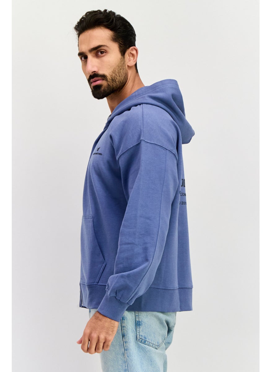 Men Long Sleeves Brand Logo Hooded Sweatshirt, Sage Blue - pzsku/ZDD116C0810BB3330A538Z/45/_/1737642097/fbb83fad-dbca-4182-b33e-7932653876d4