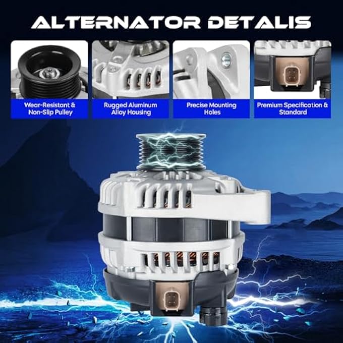 SEHNSUCHT Alternator Replacement New Compatible with Acura TSX 2009-2014, for Honda Accord 2008-2009,2011-2012,L4 2.4L 2354CC 144CID, Replace for 104210-5890, 31100-R40-A01, 11390 - Image 3