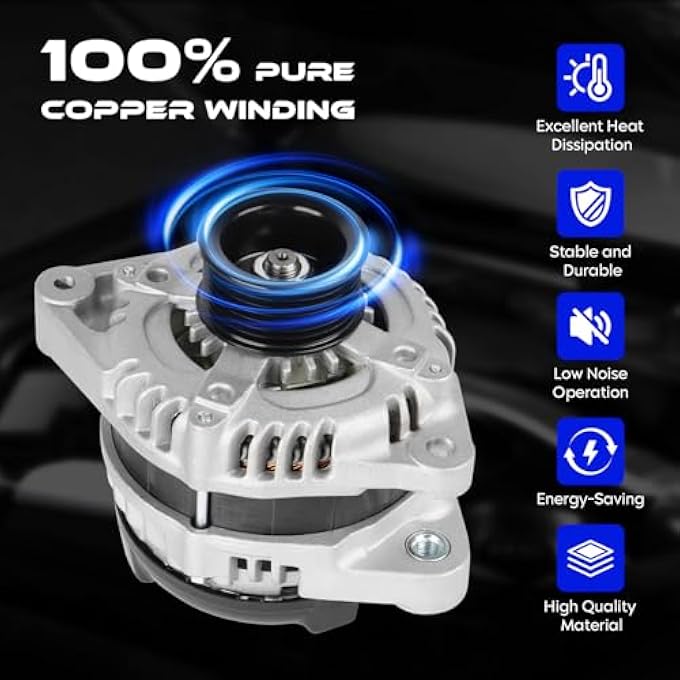 SEHNSUCHT Alternator Replacement New Compatible with Acura TSX 2009-2014, for Honda Accord 2008-2009,2011-2012,L4 2.4L 2354CC 144CID, Replace for 104210-5890, 31100-R40-A01, 11390 - Image 5