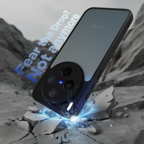 RIGGEAR Shockproof Sleek Hybrid Armor Back Cover Case for Vivo X300 5G (Smoke Black Matte PC + Black TPU Bumper) - Image 5