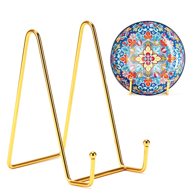Kruodop 6 Inch Plate Stands For Display  3 Pack Plate Holder Display Stand  Gold Metal Frame Easel Holder Stand For Pictures Book  Photo  Decorative Plate - Image 1