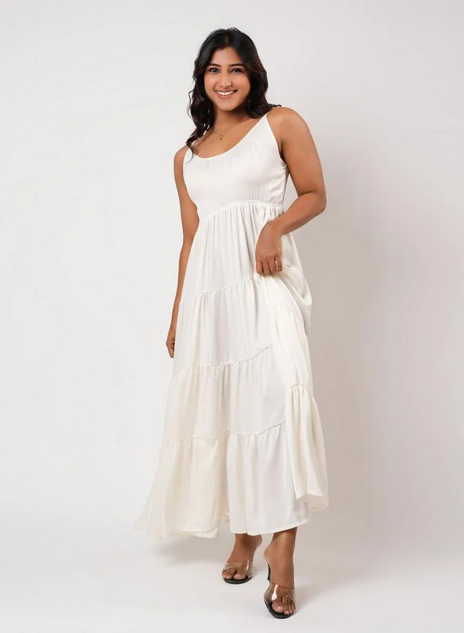 أدريا Aadaraya Sleeveless Tiered Maxi Night Gown