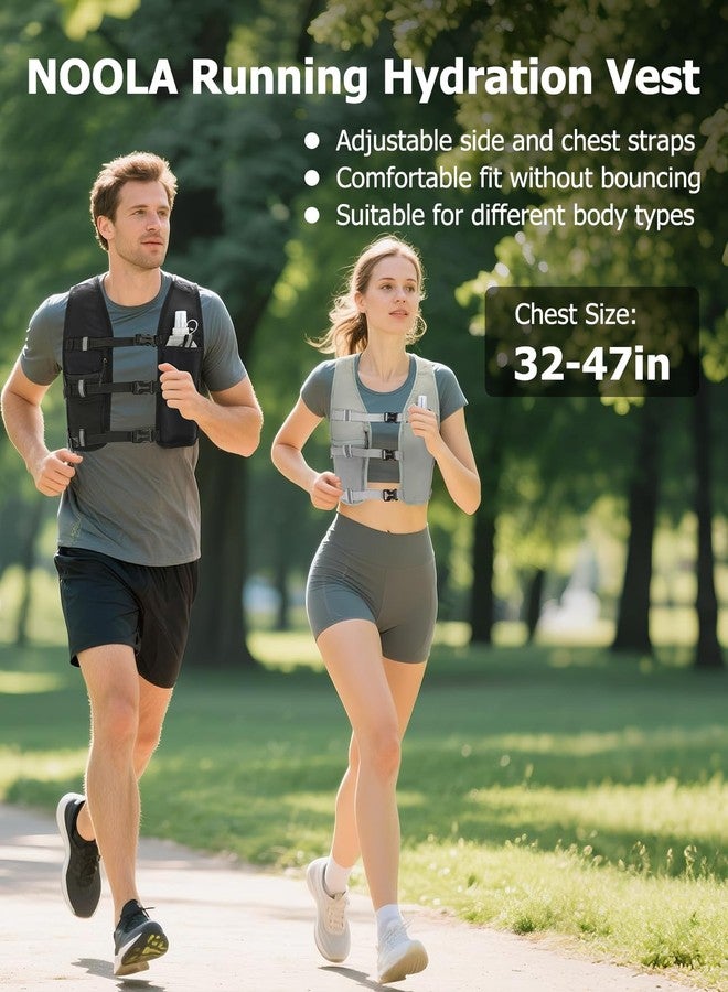 NOOLA Running Vest with 500ml Soft Flask, Lightweight Running Hydration Vest for Men Women，Adjustable Reflective Water Backpack with Phone Holder for Hiking Cycling Marathon Trail Race, Black - Image 2