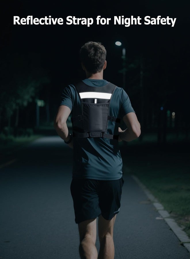 NOOLA Running Vest with 500ml Soft Flask, Lightweight Running Hydration Vest for Men Women，Adjustable Reflective Water Backpack with Phone Holder for Hiking Cycling Marathon Trail Race, Black - Image 5