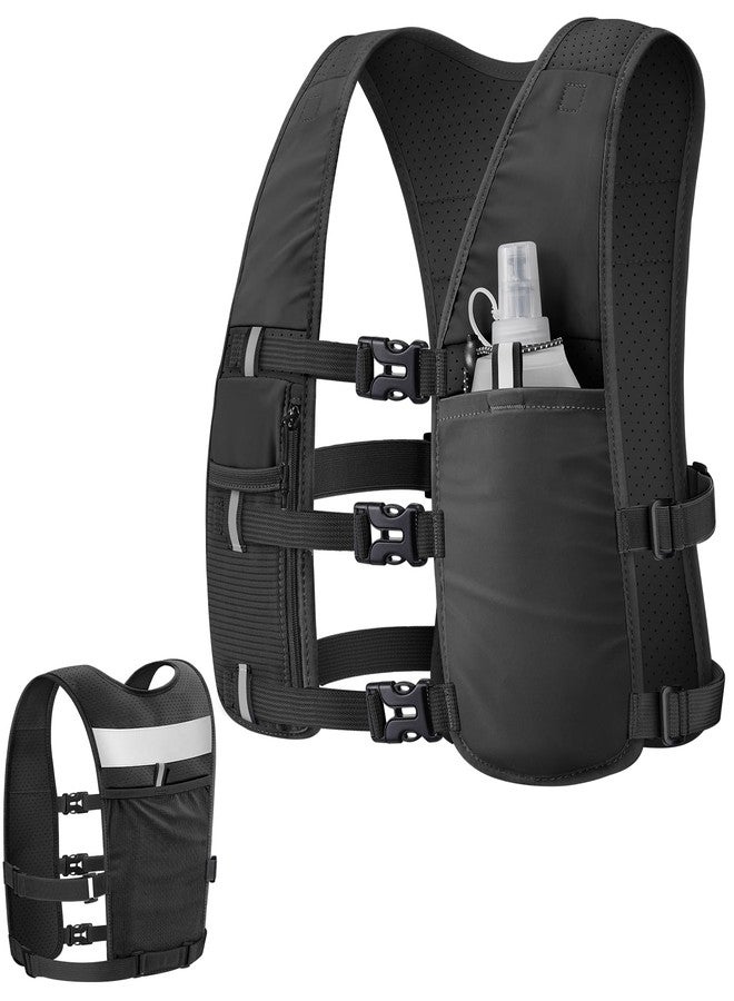 NOOLA Running Vest with 500ml Soft Flask, Lightweight Running Hydration Vest for Men Women，Adjustable Reflective Water Backpack with Phone Holder for Hiking Cycling Marathon Trail Race, Black - Image 1