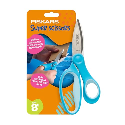 Fiskars Kids Cardboard Creator Safer Cardboard Cutting Tool with Ergonomic SoftGrip Handle for Craft and School Supplies 5 Inches Rubber and Stainless Steel - Image 1