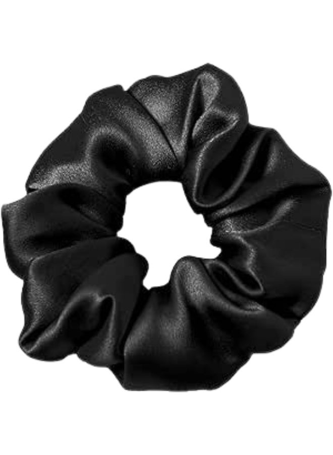 غطاء وسادة واحد من الساتان الأنيق قطعة من الفخامة والنعومة، غطاء وسادة أنيق من الساتان للشعر المجعد مع ربطة شعر من الساتان الأسود - Image 2