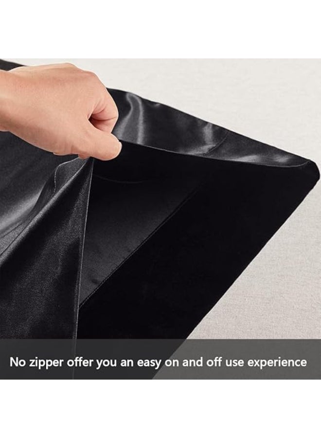 غطاء وسادة واحد من الساتان الأنيق قطعة من الفخامة والنعومة، غطاء وسادة أنيق من الساتان للشعر المجعد مع ربطة شعر من الساتان الأسود - Image 5