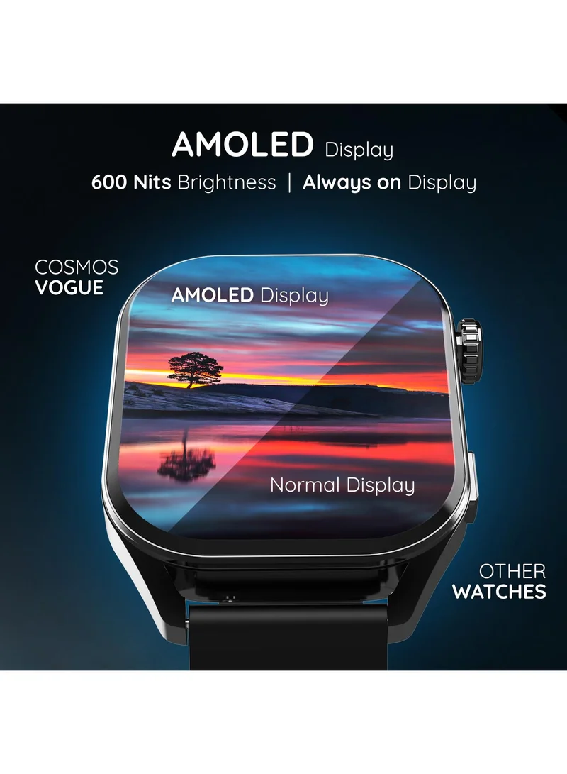 بيبل Cosmos Vogue 1.96" Smartwatch for Men and Women, AMOLED Display, Bluetooth Calling, Multi-Sports Modes, Heart Rate Monitor, AI Voice Assistance