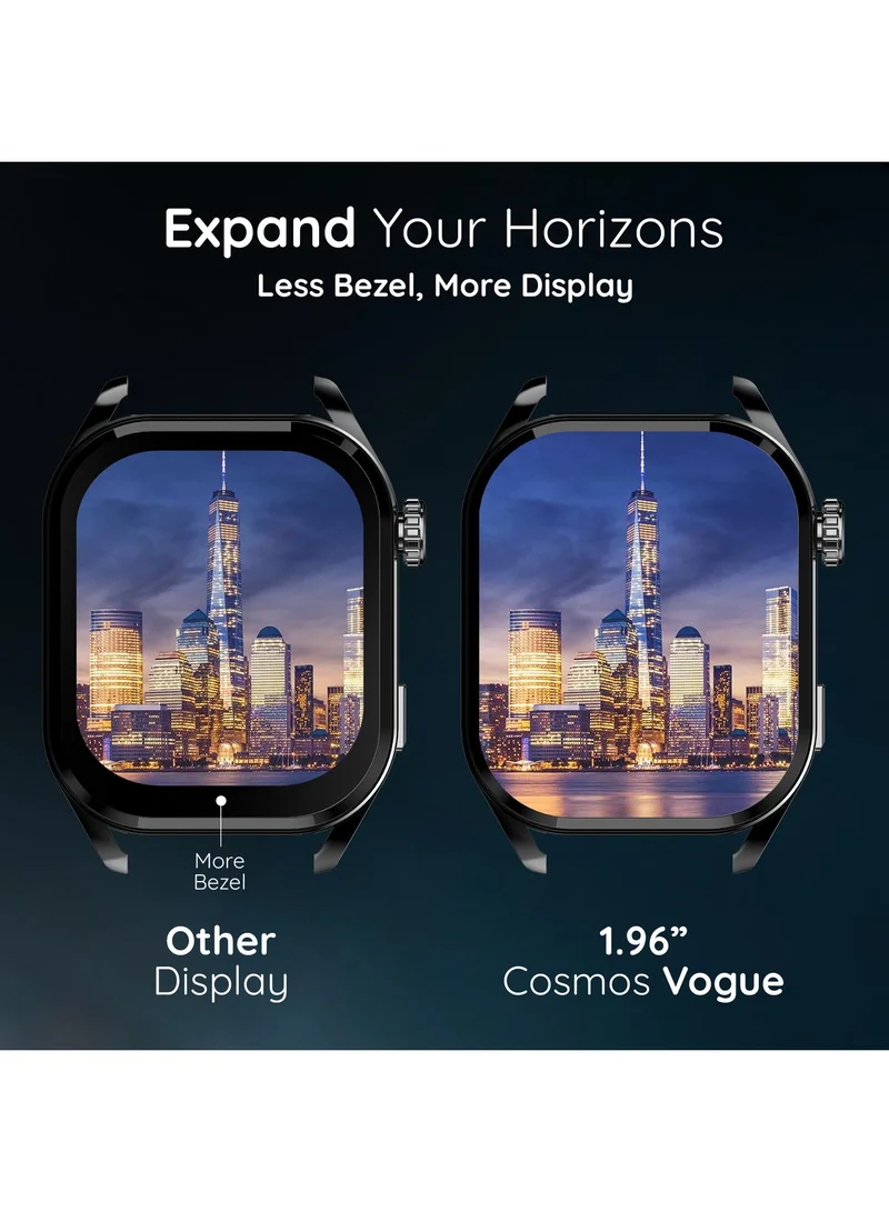 بيبل Cosmos Vogue 1.96" Smartwatch for Men and Women, AMOLED Display, Bluetooth Calling, Multi-Sports Modes, Heart Rate Monitor, AI Voice Assistance