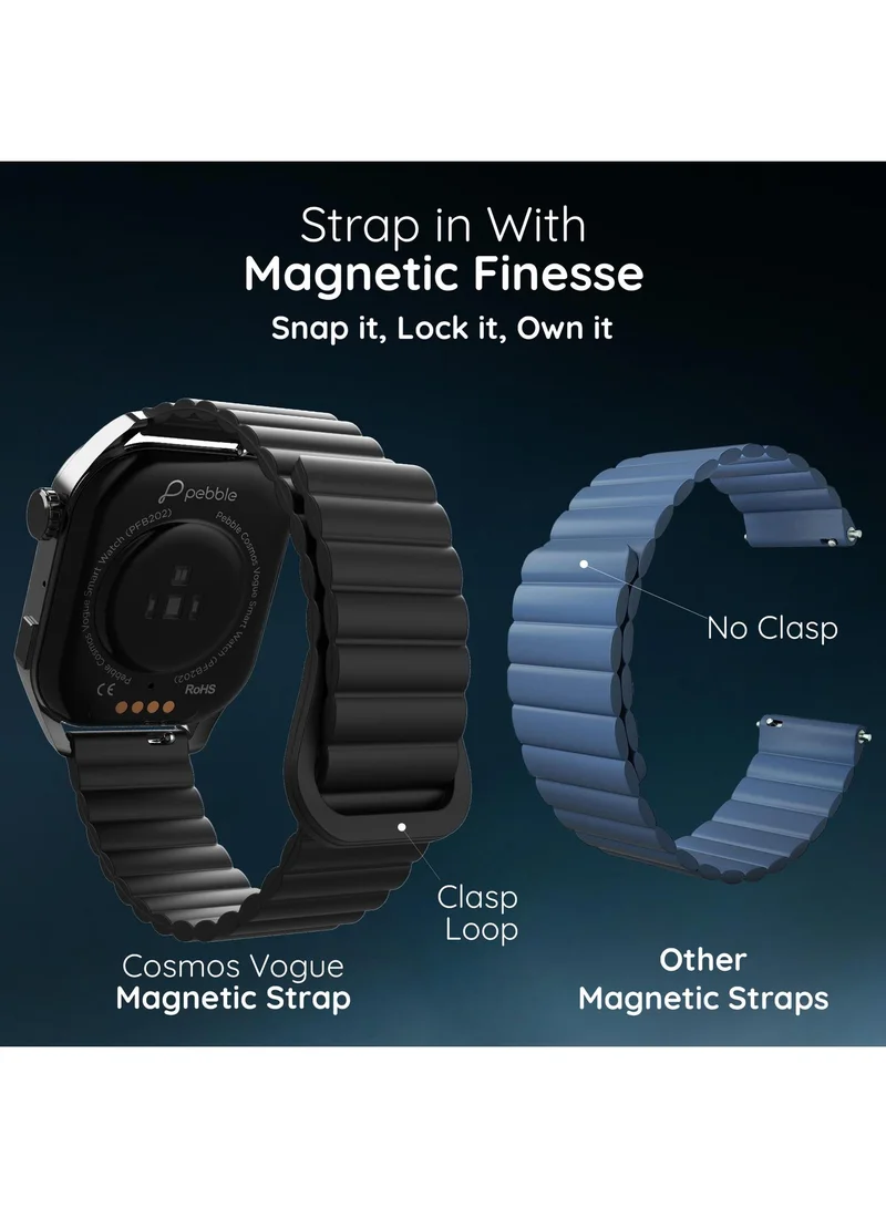 بيبل Cosmos Vogue 1.96" Smartwatch for Men and Women, AMOLED Display, Bluetooth Calling, Multi-Sports Modes, Heart Rate Monitor, AI Voice Assistance