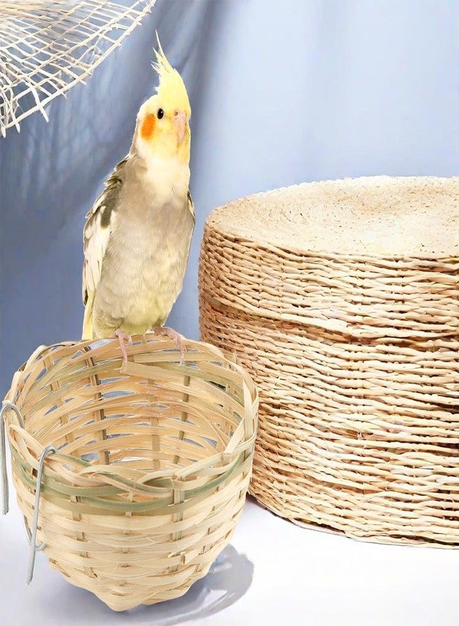 VTurboWay 4 Pack Tiny Handwoven Bamboo Bird Nest Cage House Hatching Breeding Cave with Hook for for Small Bird Parrot Budgie Parakeet Cockatiel Conure Lovebird Finch Canary Cockatoo African Grey - Image 2