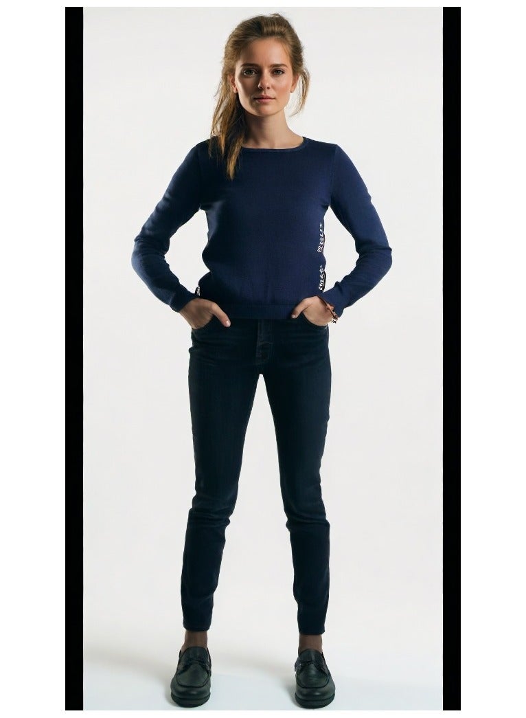 GUESS Guess Women Long Sleeve Navy Sweater Top  - Image 1