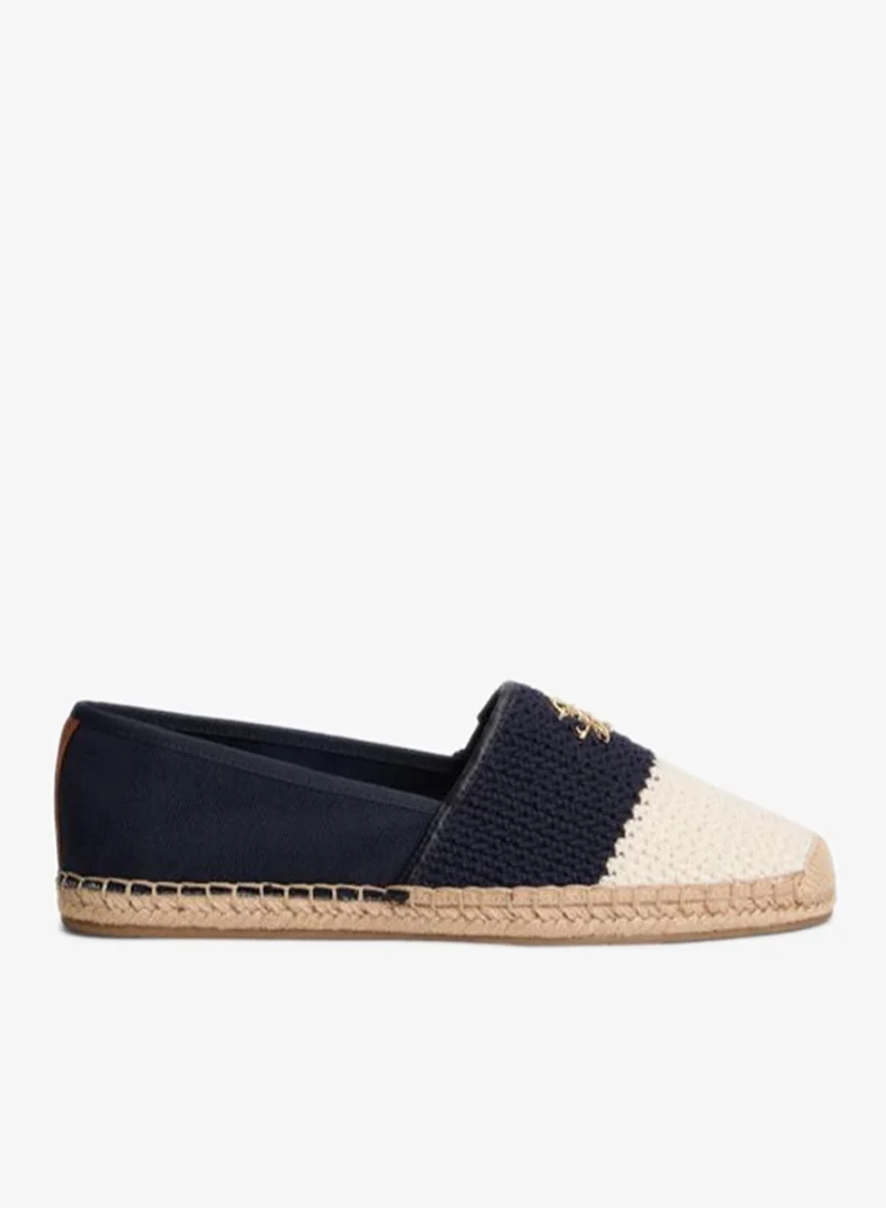 TOMMY HILFIGER Logo Plaque Colour-Blocked Woven Espadrilles